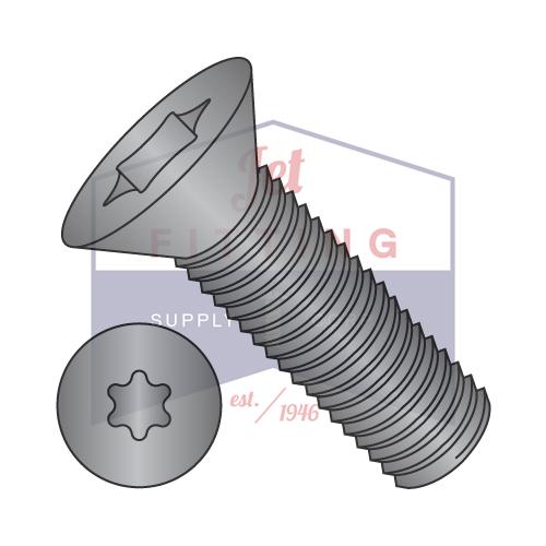 1/4-20X3/4  6 Lobe Flat Machine Screw Fully Threaded Black Oxide