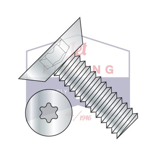 4-40X1/4  6 Lobe Flat Undercut Machine Screw Fully Threaded Zinc