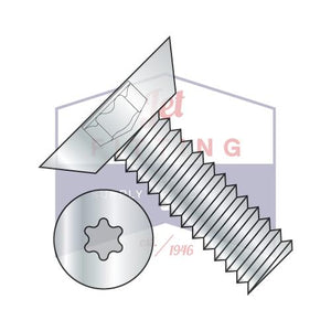 4-40X3/8  6 Lobe Flat Undercut Machine Screw Fully Threaded Zinc