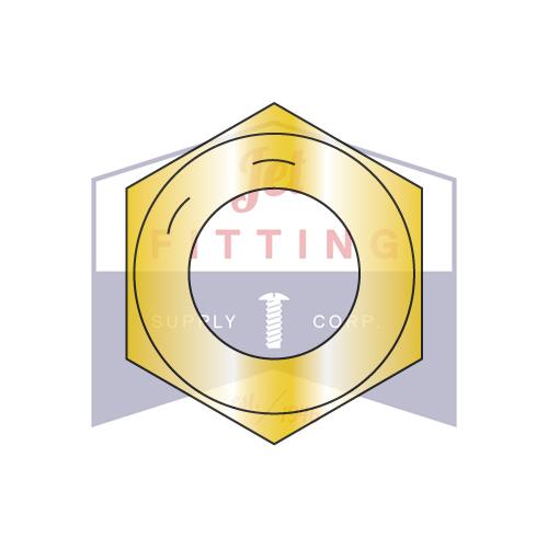 Tuerca hexagonal con acabado de rosca gruesa de 3/4-10, grado 8, zinc amarillo