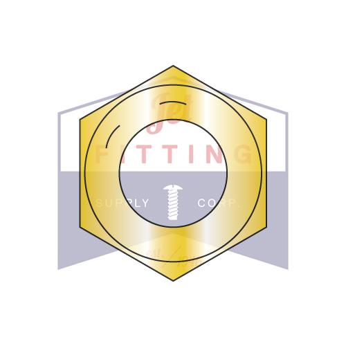 Tuerca hexagonal de rosca fina de 7/8-14, grado 8, de zinc doméstico, amarilla, DFAR