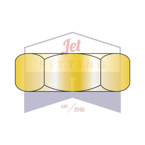 Tuerca para tornillo de máquina hexagonal de patrón pequeño de 8-32 x 5/16 x 7/64, acero galvanizado, amarillo