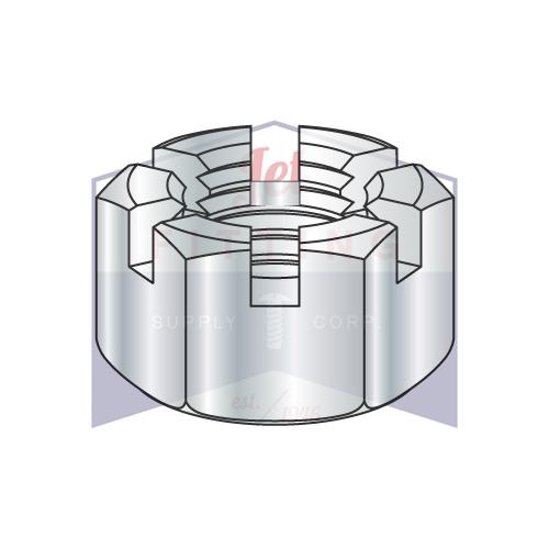 7/16-14  Slotted Hex Nut Zinc