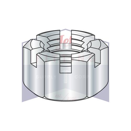 7/8-14  Slotted Hex Nut Zinc