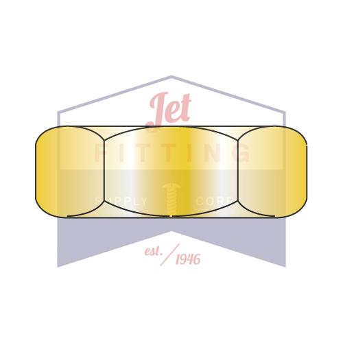 Tuerca para tornillo de máquina hexagonal de acero cincado amarillo 2-56 x 3/16 x 1/16