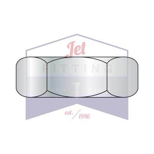 Tuerca para tornillo de máquina hexagonal con patrón estándar de rosca gruesa 10-24X3/8X1/8 de acero y zinc