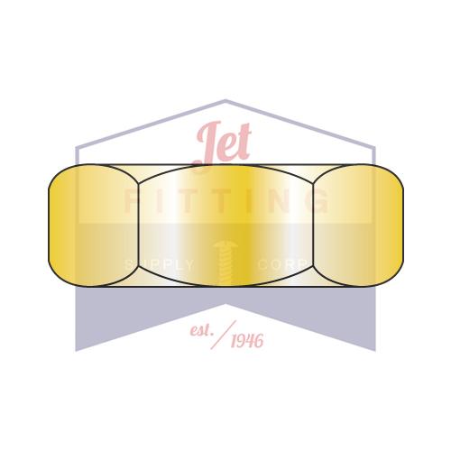 Tuerca hexagonal de seguridad de 3/4-16, grado 8, zinc amarillo