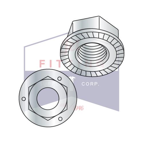 1/4-20  Serrated Flange Hex Lock Nuts Grade 5 Zinc