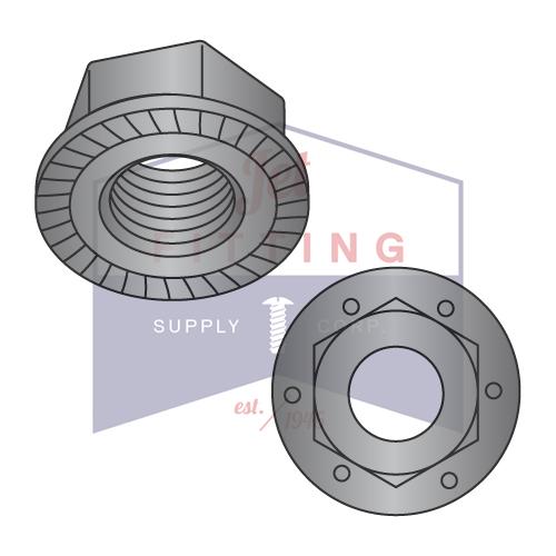 1/4-20  Serrated Flange Hex Lock Nuts Grade 8 Black Phosphate