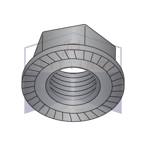 1/4-20  Serrated Flange Hex Lock Nuts Case Hardened HR15N 78/90 Black Zinc and Bake
