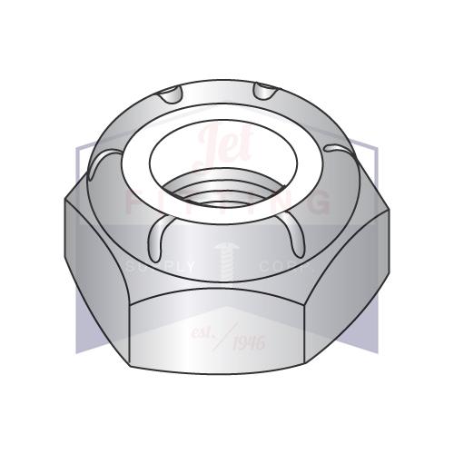 Tuerca de seguridad hexagonal con inserto de nailon de patrón fino NTE de 3/4-16, acero inoxidable 18 8
