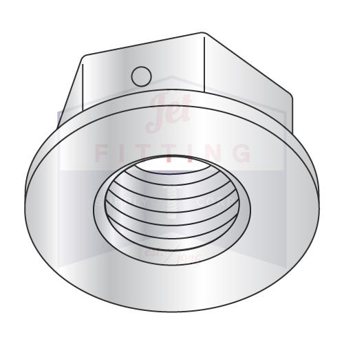 3/8-16  Non Serrated Regular Flange Center Locknut Grade F Zinc
