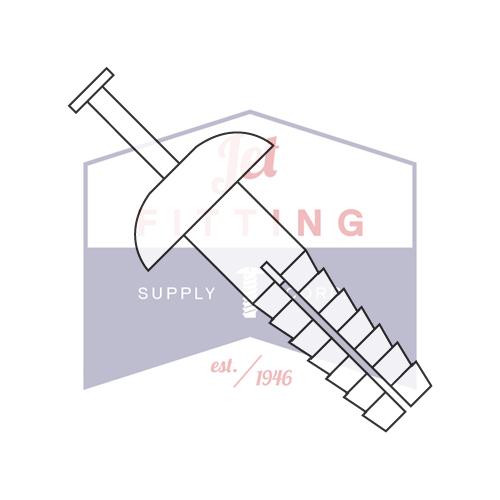 1/4x3/4 Plastic Drive-Pin Anchor Rivets 2 Piece Mushroom Head Body: Nylon 6/6 Natural (White) Pin: Nylon 6/6 Natural (White)