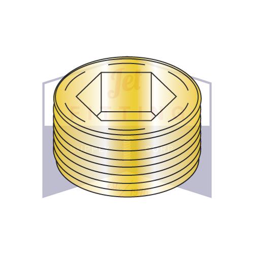 1/16 Flush Seating Socket Pipe Plug Brass
