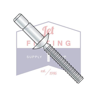 1/4X.350-.625  Prutruding Hd Struct Rivet Steel Sleeve Zinc Clear