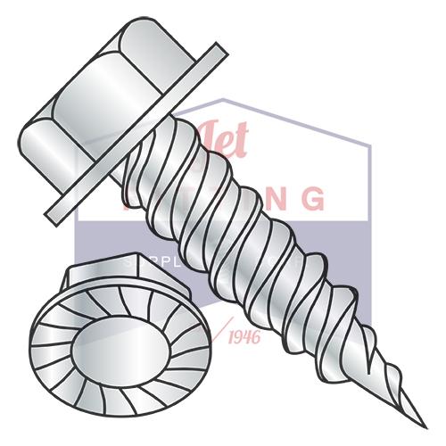 10-16X3/4 Unslt Ind Hex Washer Serrated 1/4" Across Flat F/T Self Pierce Sc Zinc Needle Pt