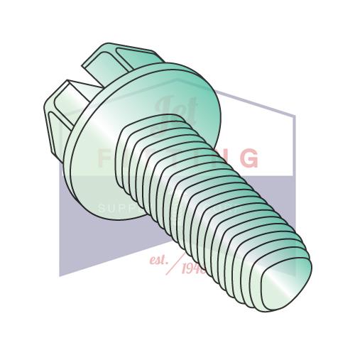 10-32X3/8 Slot IndHexWash Taptite Alternative Thread Roll Screw Fully Thrd Zc GreenBakeWax
