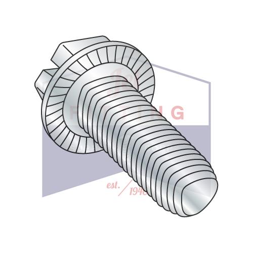10-32X3/4 Slot IndHexWash Serrated Taptite Alternative Thread Roll Fully Thrd Zinc BakeWax