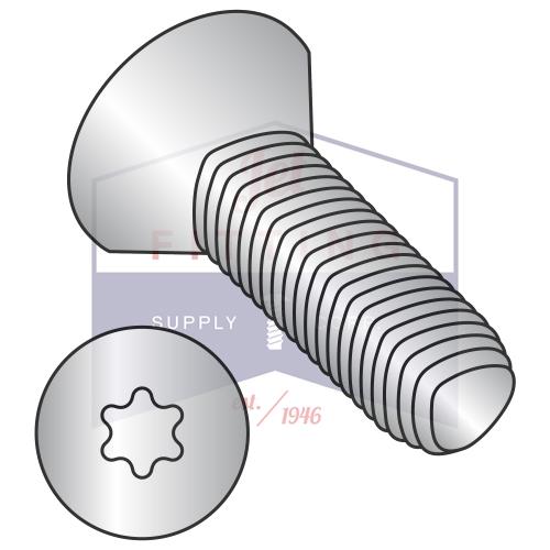 Tornillo de rosca alternativa de 8-32 x 1/2, 6 lóbulos, plano, con rosca completa, 18,8 SS, pasivado, cera