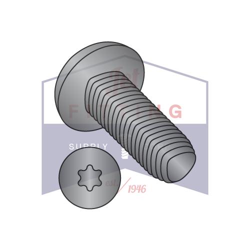 Tornillo de rosca alternativa de 6 lóbulos con 6-32 x 1/4, con rosca completa, con óxido negro y cera