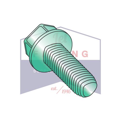 10-32X1/2 Ind Hex Washer Taptite Alternative Thread Roll Screw Fully Thrd Zc GreenBakeWax