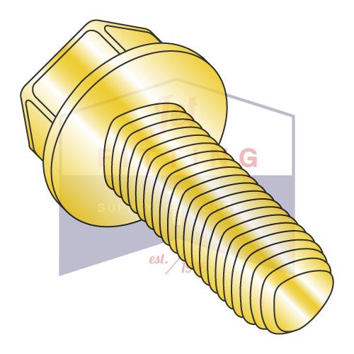 3/8-16x1 1/2 Unslot IndHex Wash Taptite Alterntive Thd Roll Screw Full Thrd Zinc Yel Bake Wax