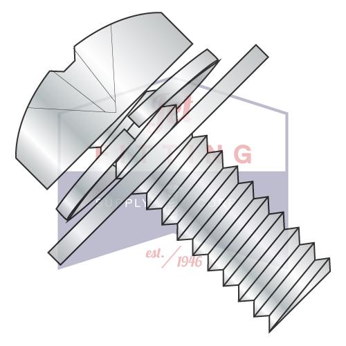 Arandela plana regular y de cabeza Phillips de 10-32 x 1/2 pulgadas, totalmente roscada, galvanizada