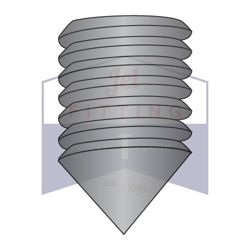 Tornillo de fijación de casquillo con rosca gruesa de 6-32 x 1/4 pulgadas, punta cónica lisa