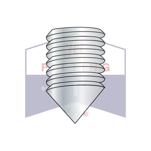 Tornillo de cabeza hueca con rosca fina de 1/4-28 x 3/4, con punta cónica, importado, ISO 4027/Din 914