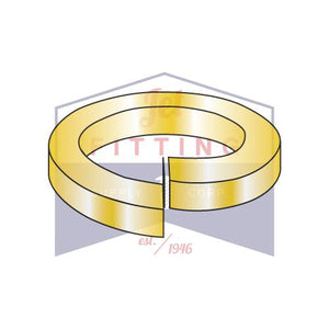 3/4 High Alloy Regular Split Lock Washer AISI 4037 Steel Zinc Yellow Made in USA