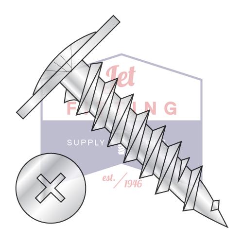 Tornillo para paneles de yeso con cabeza de celosía modificada Phillips de 8 x 2, rosca fina, totalmente roscado, de zinc